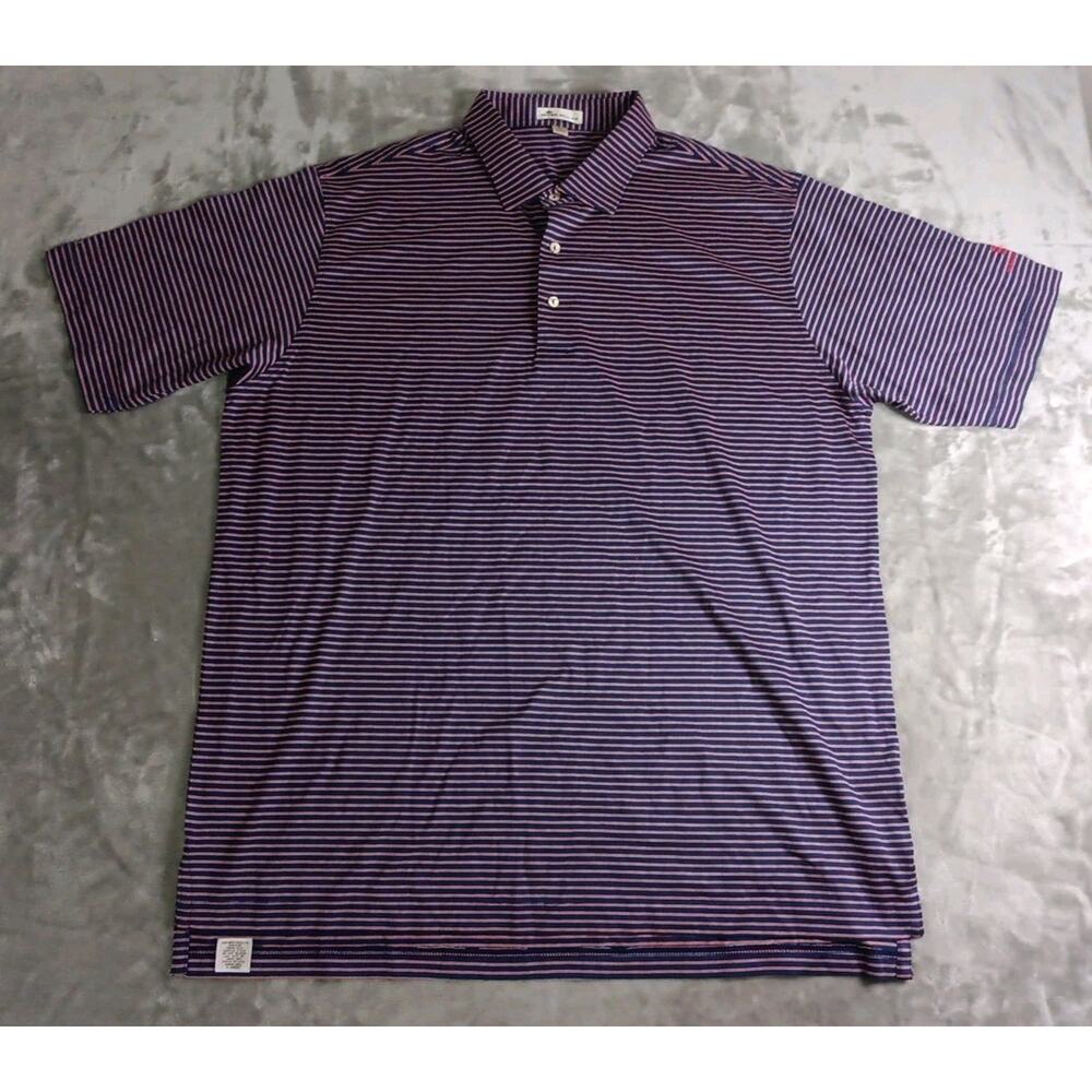 Peter Millar Polo Shirt Striped Mens XL with Energy Spectrum Embroidered